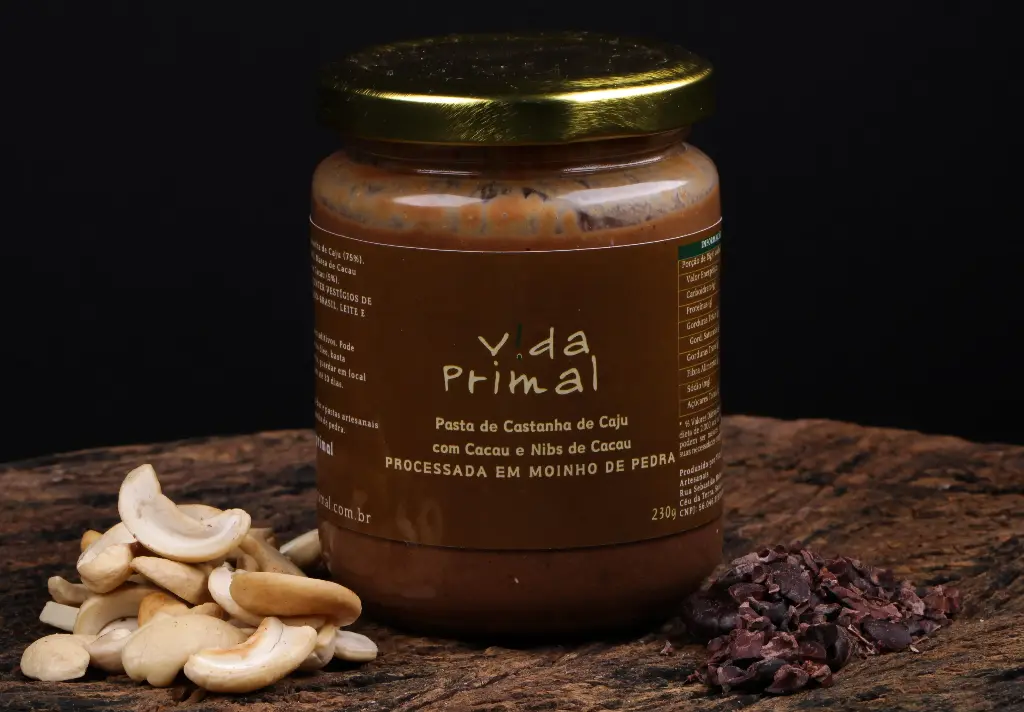 PASTA DE CASTANHA DE CAJU COM CACAU E NIBS DE CACAU 230g